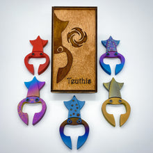 Teuthis - Brushed Pattern Blue / Bronze / Purple anodized titanium